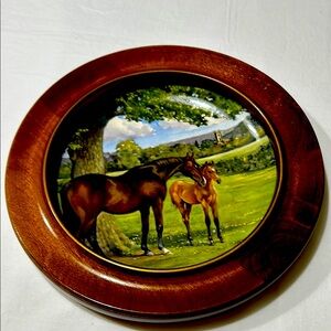 SPODE Decorative Wooden Plate with Horse Design
